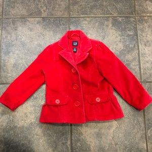 Red velour coat